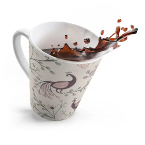 Peacock Latte Mug - Vibrant Ceramic Coffee Cup - Dipaliz - 12oz - Mugs