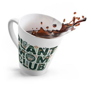Latte Mug, ?Plant Mom Club’ Green Botanical - Mugs