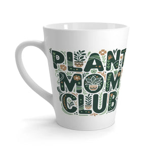 Latte Mug, ?Plant Mom Club’ Green Botanical - Mugs