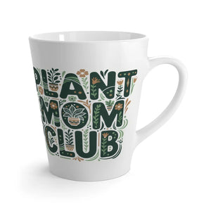 Latte Mug, ?Plant Mom Club’ Green Botanical - Mugs