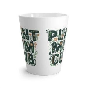 Latte Mug, ?Plant Mom Club’ Green Botanical - Mugs