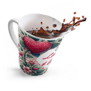 DipaliZ Laughs and Lattes hearts ceramic latte mug