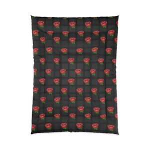 Black Comforter Rose Weaved Background Luxury Bedding - Dipaliz - 68’’ × 92’’ - Quilts & Comforters