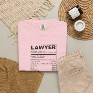 Lawyer Funny Nutrition Facts T-shirt, Gift Tee - T-shirts