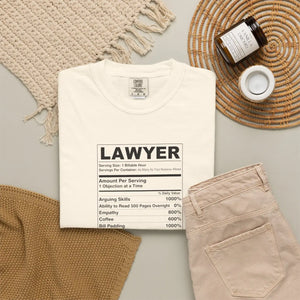 Lawyer Funny Nutrition Facts T-shirt, Gift Tee - T-shirts