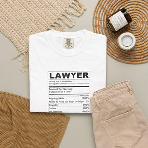 Lawyer Funny Nutrition Facts T-shirt, Gift Tee - T-shirts