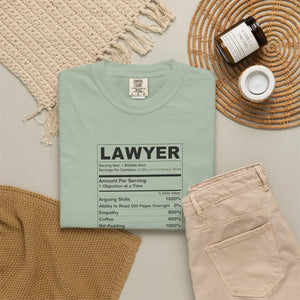Lawyer Funny Nutrition Facts T-shirt, Gift Tee - T-shirts