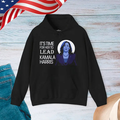 Kamala Harris Heavy Blend Hooded Sweatshirt - Lead with Style - Black / s Hoodie