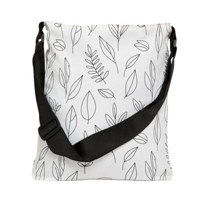 Leaf Line Pattern Tote Bag - Botanical Design Spun Polyester - Dipaliz - Bags