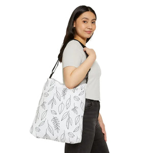 Leaf Line Pattern Tote Bag - Botanical Design Spun Polyester - Dipaliz - Bags