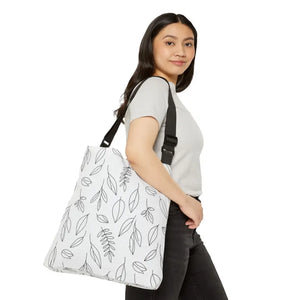 Leaf Line Pattern Tote Bag - Botanical Design Spun Polyester - Dipaliz - Bags