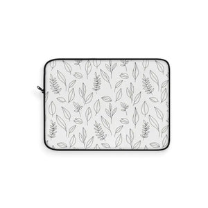 Leaf Pattern Laptop Sleeve - Minimal Botanical Design - Dipaliz - 12’’