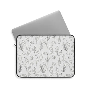 Laptop Sleeve - Leaf Pattern - Minimal Botanical Case - Dipaliz 15’’