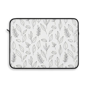 Leaf Pattern Laptop Sleeve - Minimal Botanical Design - Dipaliz