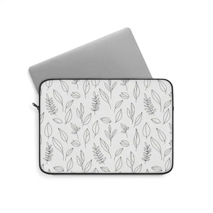 Leaf Pattern Laptop Sleeve - Minimal Botanical Design - Dipaliz