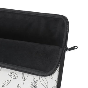 Leaf Pattern Laptop Sleeve - Minimal Botanical Design - Dipaliz