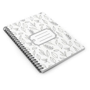 Paper Products - Leaf Pattern Spiral Notebook - Lined Journal - Dipaliz one Size