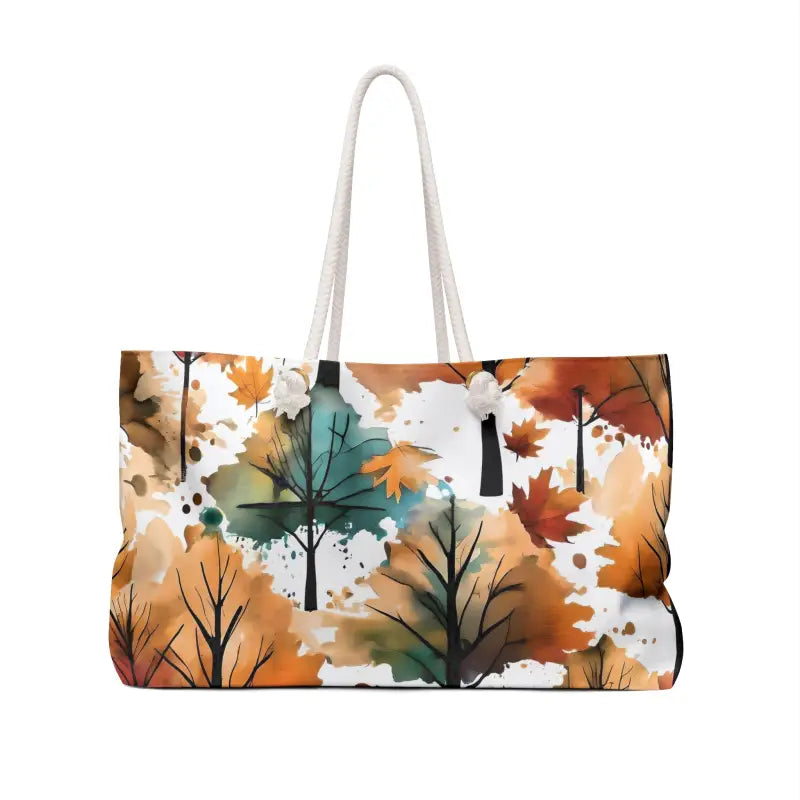 Leaf-tastic Weekender Bag with Vibrant Autumn Trees Pattern - 24’’ × 13’’ Bags