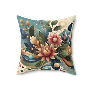 Leaves Pattern Polyester Square Pillows with Concealed Zipper - Dipaliz - 18’’ × - Throw