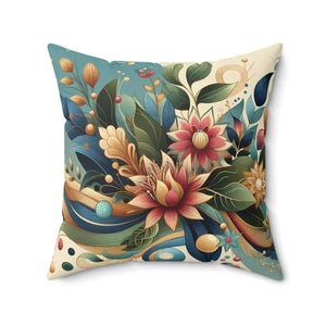 Leaves Pattern Polyester Square Pillows with Concealed Zipper - Dipaliz - 20’’ × - Throw