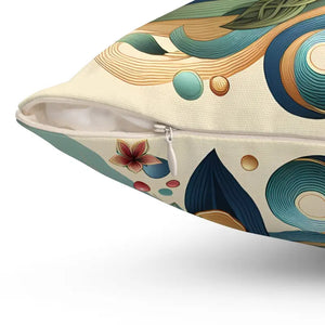 Leaves Pattern Polyester Square Pillows with Concealed Zipper - Dipaliz - Throw