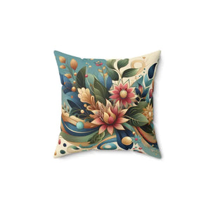 Leaves Pattern Polyester Square Pillows with Concealed Zipper - Dipaliz - Throw