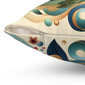 Leaves Pattern Polyester Square Pillows with Concealed Zipper - Dipaliz - Throw