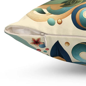 Leaves Pattern Polyester Square Pillows with Concealed Zipper - Dipaliz - Throw