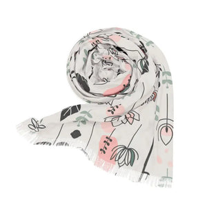 Leafy Light Scarf - Floral Elegance Statement Piece - Dipaliz - 27’’ × 73’’ - Scarves & Shawls