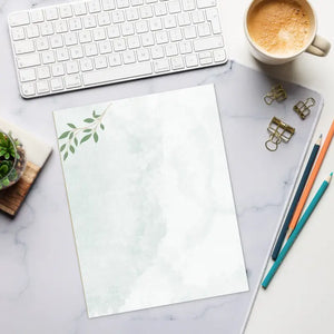 Notepads - Elegant Leafy Notepad - Stylish Office Essential - Dipaliz 11″×8.5″