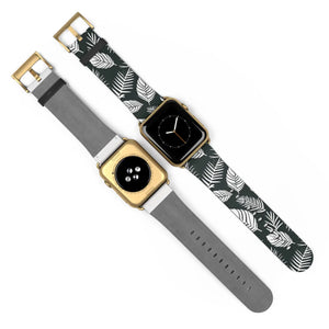Vibrant Watch Band - Leafy Pattern Faux Leather - Dipaliz - Bands