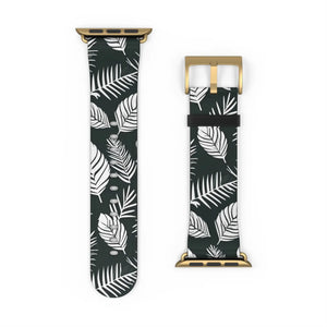 Vibrant Watch Band - Leafy Pattern Faux Leather - Dipaliz - Bands