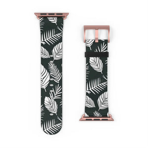 Vibrant Watch Band - Leafy Pattern Faux Leather - Dipaliz - Bands