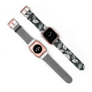 Vibrant Watch Band - Leafy Pattern Faux Leather - Dipaliz - Bands