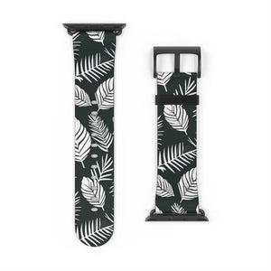 Vibrant Watch Band - Leafy Pattern Faux Leather - Dipaliz - Bands