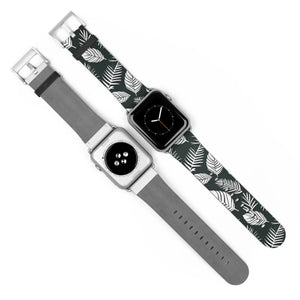 Vibrant Watch Band - Leafy Pattern Faux Leather - Dipaliz - Bands