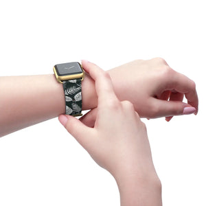 Vibrant Watch Band - Leafy Pattern Faux Leather - Dipaliz - Bands