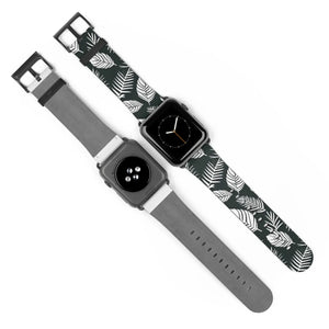 Vibrant Watch Band - Leafy Pattern Faux Leather - Dipaliz - Bands