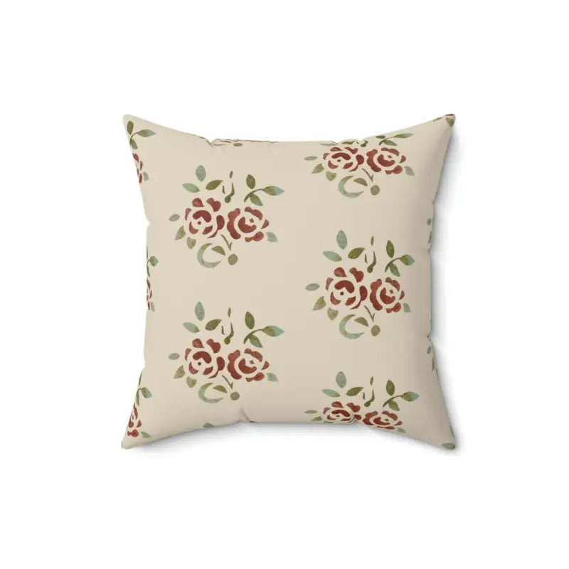 Elevate your Space with Roses & Leaves Polyester Pillow - 16’’ × Home Decor