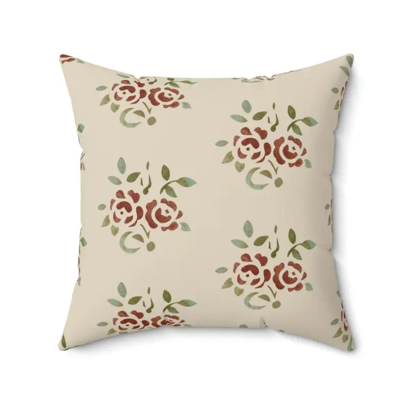 Elevate your Space with Roses & Leaves Polyester Pillow - Home Decor