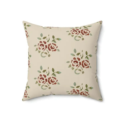 Elevate your Space with Roses & Leaves Polyester Pillow - 18’’ × Home Decor