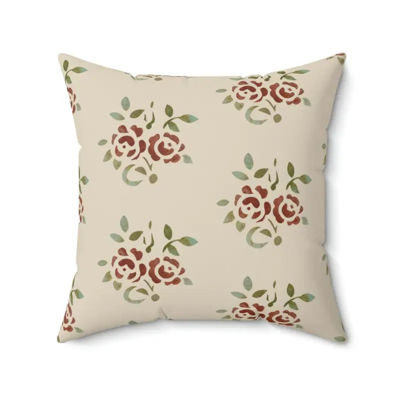 Elevate your Space with Roses & Leaves Polyester Pillow - 20’’ × Home Decor