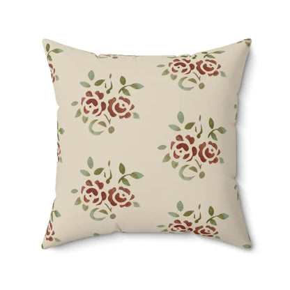 Elevate your Space with Roses & Leaves Polyester Pillow - 20’’ × Home Decor