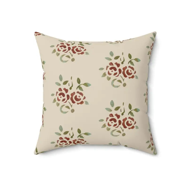 Elevate your Space with Roses & Leaves Polyester Pillow - Home Decor