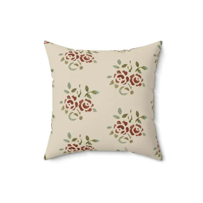 Elevate your Space with Roses & Leaves Polyester Pillow - Home Decor