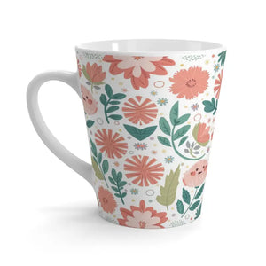 Ceramic Latte Mug 12oz Floral Design Morning Coffee Joy - Dipaliz - Mugs