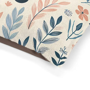 Cotton Pet Bed - Pastel Leaves Paw Print Design - Dipaliz - Beds