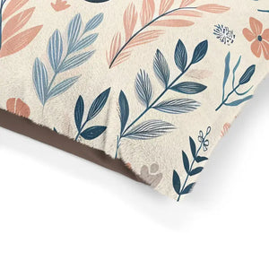 Cotton Pet Bed - Pastel Leaves Paw Print Design - Dipaliz - Beds