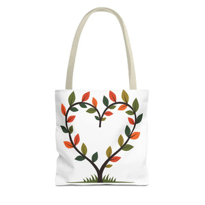 Heart Leaf Aop Tote Bag - Bold Cotton Canvas Carryall - Dipaliz - Bags