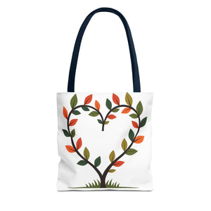 Heart Leaf Aop Tote Bag - Bold Cotton Canvas Carryall - Dipaliz - Bags